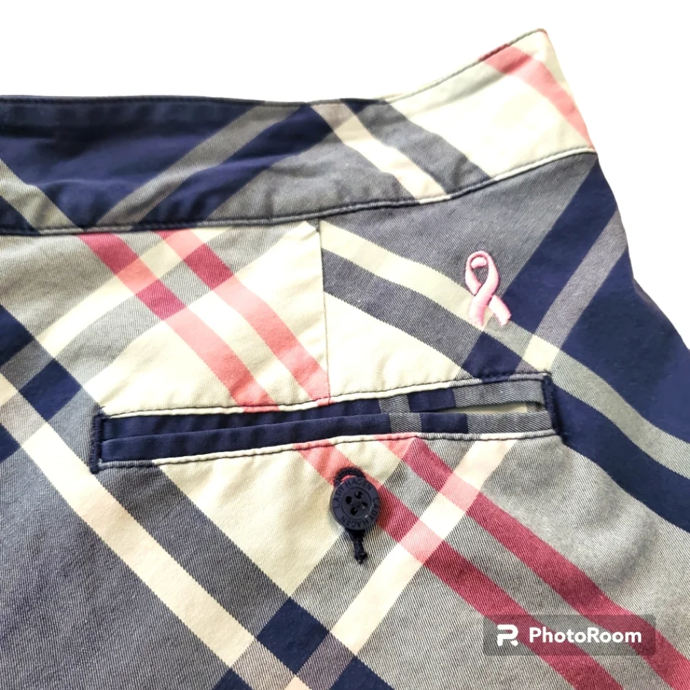 Lady hagen purple pink pleated plaid golf athletic mini skirt short skort 10 Y2k